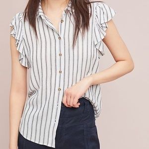 Anthro Maeve Fairhope Striped Button-down